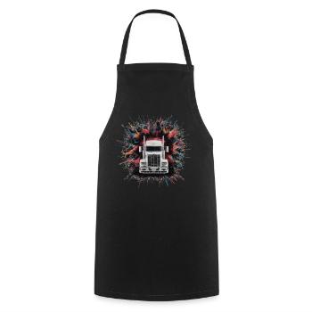 Empreinte de camion semi-remorque cargo - Tablier de cuisine - noir - Devant - AI Model Male 185 dark (185cm)