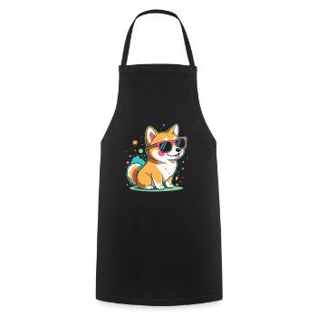 Coole Corgi-Sonnenbrillen - Kochschürze - Schwarz - Vorne - AI Model Male 185 dark (185cm)