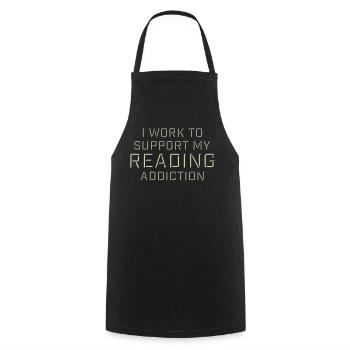 I Work To Support My Reading Addiction Books Logo - Cooking Apron - black - Front - AI Model Male 185 dark (185cm)