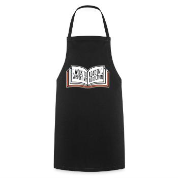 I Work To Support My Reading Addiction Books Logo - Cooking Apron - black - Front - AI Model Male 185 dark (185cm)