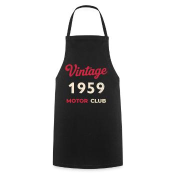 Cadeau vintage de l’année de naissance rétro du Motor Club 1959 - Tablier de cuisine - noir - Devant - AI Model Male 185 dark (185cm)