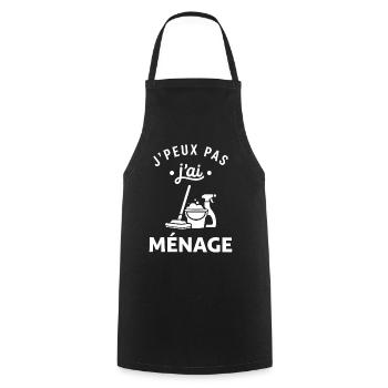J'peux pas j'ai ménage - Tablier de cuisine - noir - Devant - AI Model Male 185 dark (185cm)