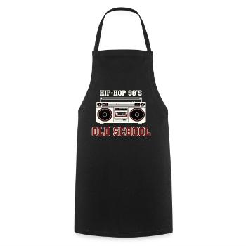 Hip Hop 90er Old School DJ Vinyl - Kochschürze - Schwarz - Vorne - AI Model Male 185 dark (185cm)