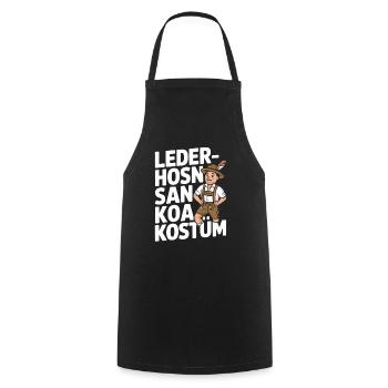 Lederhosen Kostüm Karikatur - Kochschürze - Schwarz - Vorne - AI Model Male 185 dark (185cm)