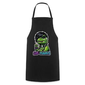 Emo Dinosaur, Sad Dino, Emotional - Cooking Apron - black - Front - AI Model Male 185 dark (185cm)