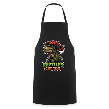 Emo Dinosaur, Sad Dino, Emotional - Cooking Apron - black - Front - AI Model Male 185 dark (185cm)