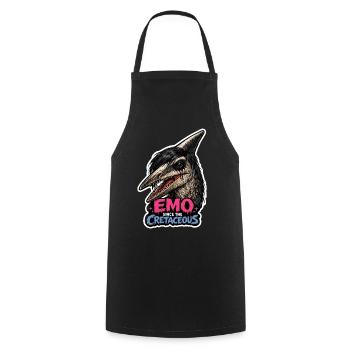Emo Dinosaur, Sad Dino, Emotional - Cooking Apron - black - Front - AI Model Male 185 dark (185cm)