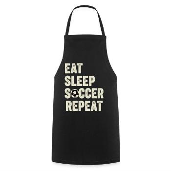Eat Sleep Soccer Repeat Football Fan - Cooking Apron - black - Front - AI Model Male 185 dark (185cm)