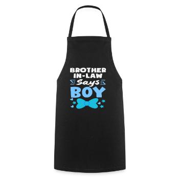 StiefbruderSagt Junge Gender Reveal Party - Kochschürze - Schwarz - Vorne - AI Model Male 185 dark (185cm)