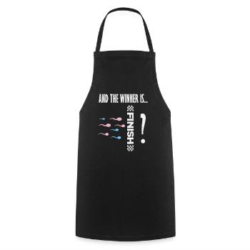 Et le gagnant est la course aux spermatozoïdes, drôle - Tablier de cuisine - noir - Devant - AI Model Male 185 dark (185cm)