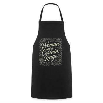 Woman of a Certain Rage Floral Roses Design - Cooking Apron - black - Front - AI Model Male 185 dark (185cm)