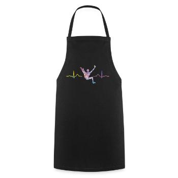 Boulderer heartbeat Bouldering Bouldering - Cooking Apron - black - Front - AI Model Male 185 dark (185cm)