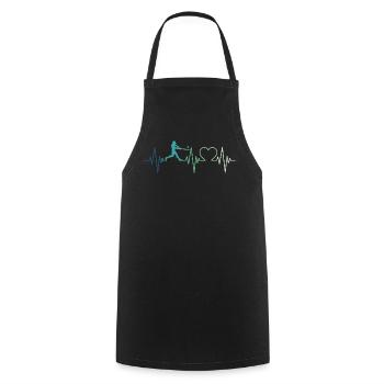 Baseball Battement de coeur de Joueur De Baseball - Tablier de cuisine - noir - Devant - AI Model Male 185 dark (185cm)