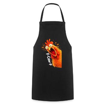 F-Caw-F Graphique drôle de mème de coq de poulet - Tablier de cuisine - noir - Devant - AI Model Male 185 dark (185cm)
