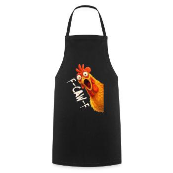 F-Caw-F Graphique drôle de mème de coq de poulet - Tablier de cuisine - noir - Devant - AI Model Male 185 dark (185cm)