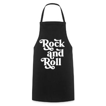 Police de caractères rétro rock and roll - Tablier de cuisine - noir - Devant - AI Model Male 185 dark (185cm)