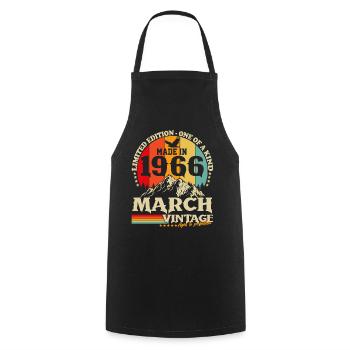 Mars 1966 Vintage Born Birthday Retro - Tablier de cuisine - noir - Devant - AI Model Male 185 dark (185cm)