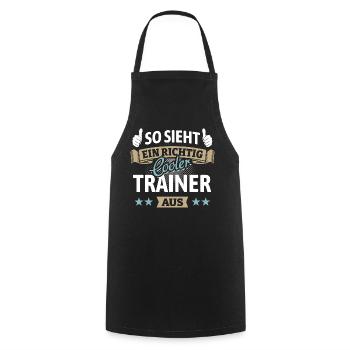 So sieht ein richtig cooler Trainer aus - Spruch - Kochschürze - Schwarz - Vorne - AI Model Male 185 dark (185cm)