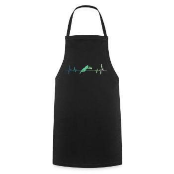 Gardien de but de football battements de cœur   - Tablier de cuisine - noir - Devant - AI Model Male 185 dark (185cm)