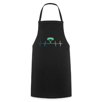 Paragliding heartbeat paraglider - Cooking Apron - black - Front - AI Model Male 185 dark (185cm)