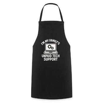 Unpaid Tech Support Family Joke - Cooking Apron - black - Front - AI Model Male 185 dark (185cm)