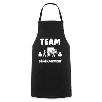 Équipe Déménagement Résolu - Tablier de cuisine - noir - Devant - AI Model Male 185 dark (185cm)