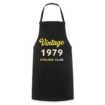 Vintage 1979 – Cycling Club Retro Birth Year - Cooking Apron - black - Front - AI Model Male 185 dark (185cm)
