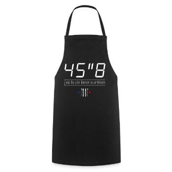 45"8 - J'vais les piler demain au critérium - Tablier de cuisine - noir - Devant - AI Model Male 185 dark (185cm)