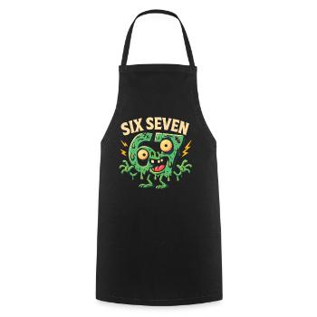 Six Seven 67 Humour d’horreur zombie Cerveau italien - Tablier de cuisine - noir - Devant - AI Model Male 185 dark (185cm)