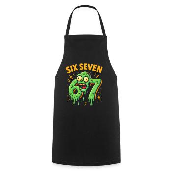 Six Seven 67 Humour d’horreur zombie Cerveau italien - Tablier de cuisine - noir - Devant - AI Model Male 185 dark (185cm)