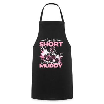 Quad ATV Woman Girl Four Wheeler - Cooking Apron - black - Front - AI Model Male 185 dark (185cm)