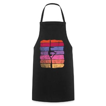 Vertical Cloth Vintage Aerial Acrobatics Aerial Silk - Cooking Apron - black - Front - AI Model Male 185 dark (185cm)