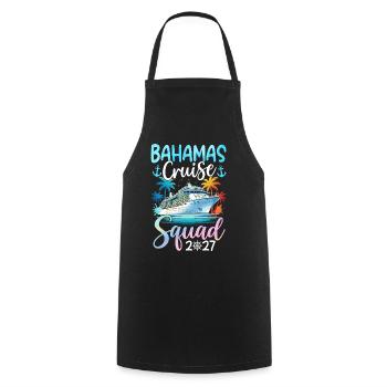 Équipe de croisière des Bahamas 2027 - Tablier de cuisine - noir - Devant - AI Model Male 185 dark (185cm)