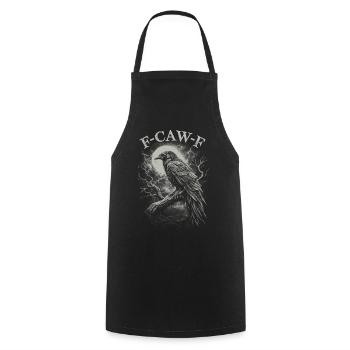 F-Caw-F Corbeau Corbeau Humour Gothique Noir Gothique Drôle - Tablier de cuisine - noir - Devant - AI Model Male 185 dark (185cm)
