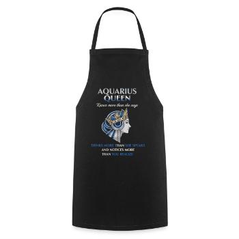Reine du Verseau Zodiaque Verseau - Tablier de cuisine - noir - Devant - AI Model Male 185 dark (185cm)