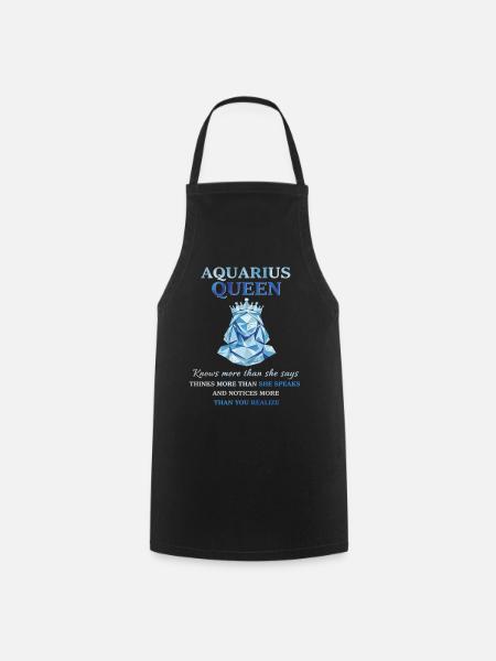 Aquarius Queen Sternzeichen Wassermann - Kochschürze - Schwarz