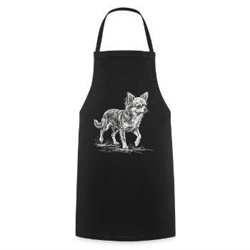 Chihuahua Sketch – Minimalistisches Design - Kochschürze - Schwarz - Vorne - AI Model Male 185 dark (185cm)