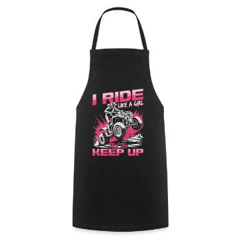 Quad ATV Woman Girl Four Wheeler - Cooking Apron - black - Front - AI Model Male 185 dark (185cm)