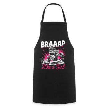 Quad ATV Woman Girl Four Wheeler - Cooking Apron - black - Front - AI Model Male 185 dark (185cm)