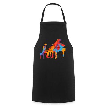 Piano bunt Pianist Jungen Herren Kinder Klavier - Kochschürze - Schwarz - Vorne - AI Model Male 185 dark (185cm)