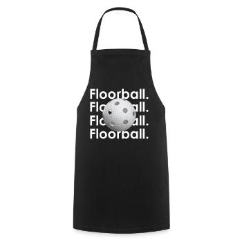 Floorball Graphic - Kochschürze - Schwarz - Vorne - AI Model Male 185 dark (185cm)