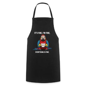 Its Fine In Fine Coffee Parrot Humor - Cooking Apron - black - Front - AI Model Male 185 dark (185cm)