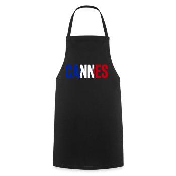 Cannes, France - Tablier de cuisine - noir - Devant - AI Model Male 185 dark (185cm)