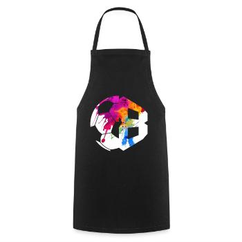 NO. 8 FOOTBALLER NUMBER 8 FOOTBALL 8TH BIRTHDAY - Cooking Apron - black - Front - AI Model Male 185 dark (185cm)