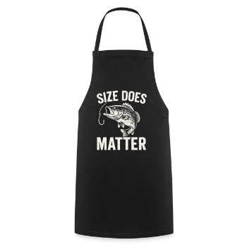 Size Does Matter - Funny Angler T-Shirt - Cooking Apron - black - Front - AI Model Male 185 dark (185cm)