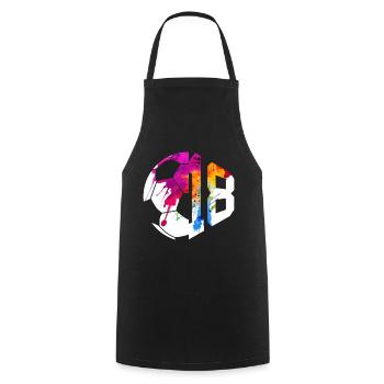NON. 18 FOOTBALLEUR NUMÉRO 18 FOOTBALL 18E ANNIVERSAIRE - Tablier de cuisine - noir - Devant - AI Model Male 185 dark (185cm)