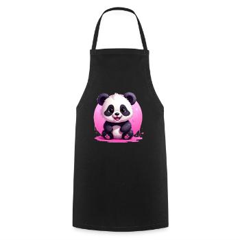 cute panda - Cooking Apron - black - Front - AI Model Male 185 dark (185cm)