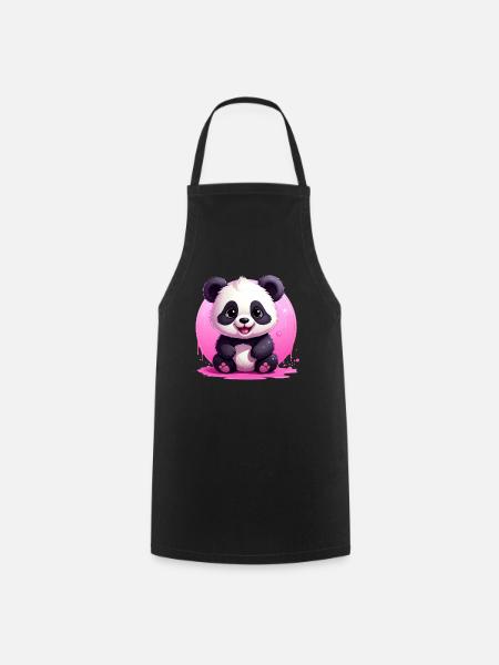 Niedlicher Panda - Kochschürze - Schwarz