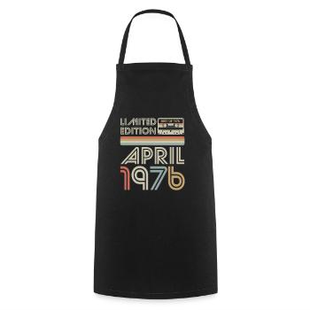 Best of April 1976 Cassette | Limited Edition - Cooking Apron - black - Front - AI Model Male 185 dark (185cm)