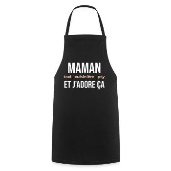 Maman Taxi Cuisinière et Plus - Tablier de cuisine - noir - Devant - AI Model Male 185 dark (185cm)